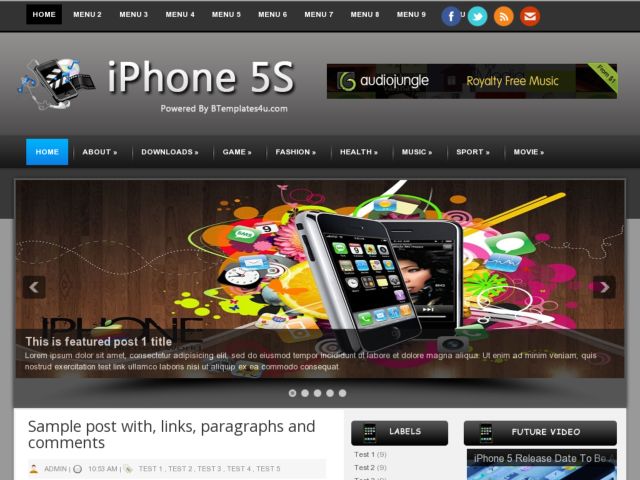 iPhone 5S Blogger Template