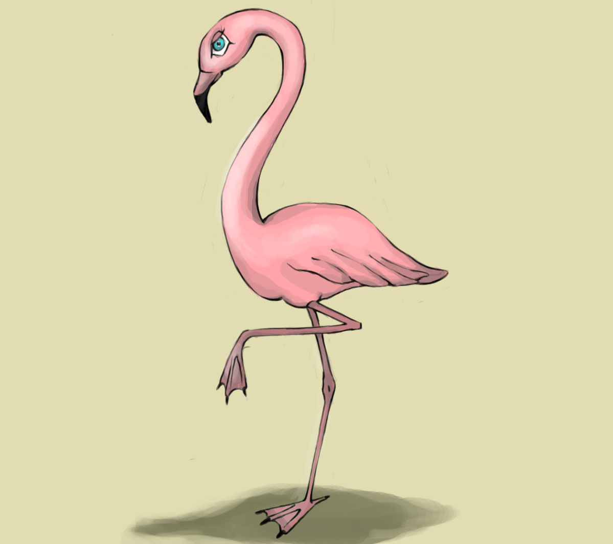 Как нарисовать розового фламинго поэтапно