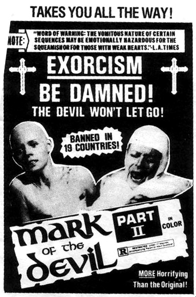 Antiguos anuncios de películas de terror