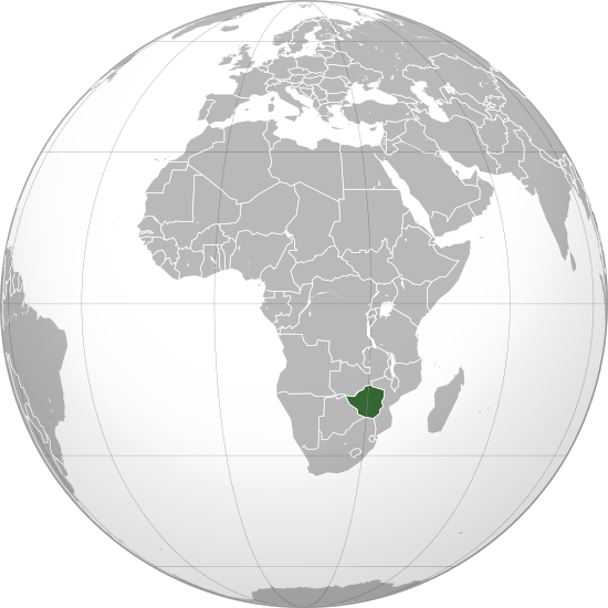 Letak negara Zimbabwe