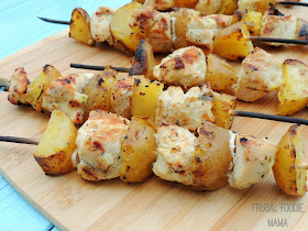 Juicy chunks of chicken and hearty potatoes are marinated in a simple 4 ingredient marinade, skewered, and then grilled to perfection in these Beer & Ranch Chicken & Potato Kabobs.