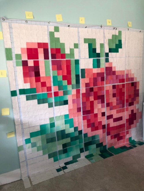 Pixelated Rose Quilt - Free Pattern 
