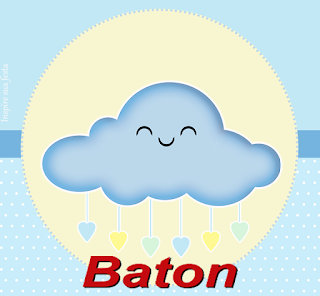 Lluvia de Bendiciones en Amarillo y Celeste: Invitaciones y Etiquetas para Candy Bar para Imprimir Gratis. Etiquetas de Lluvia de Bendiciones en Amarillo y Celeste para imprimir gratis.