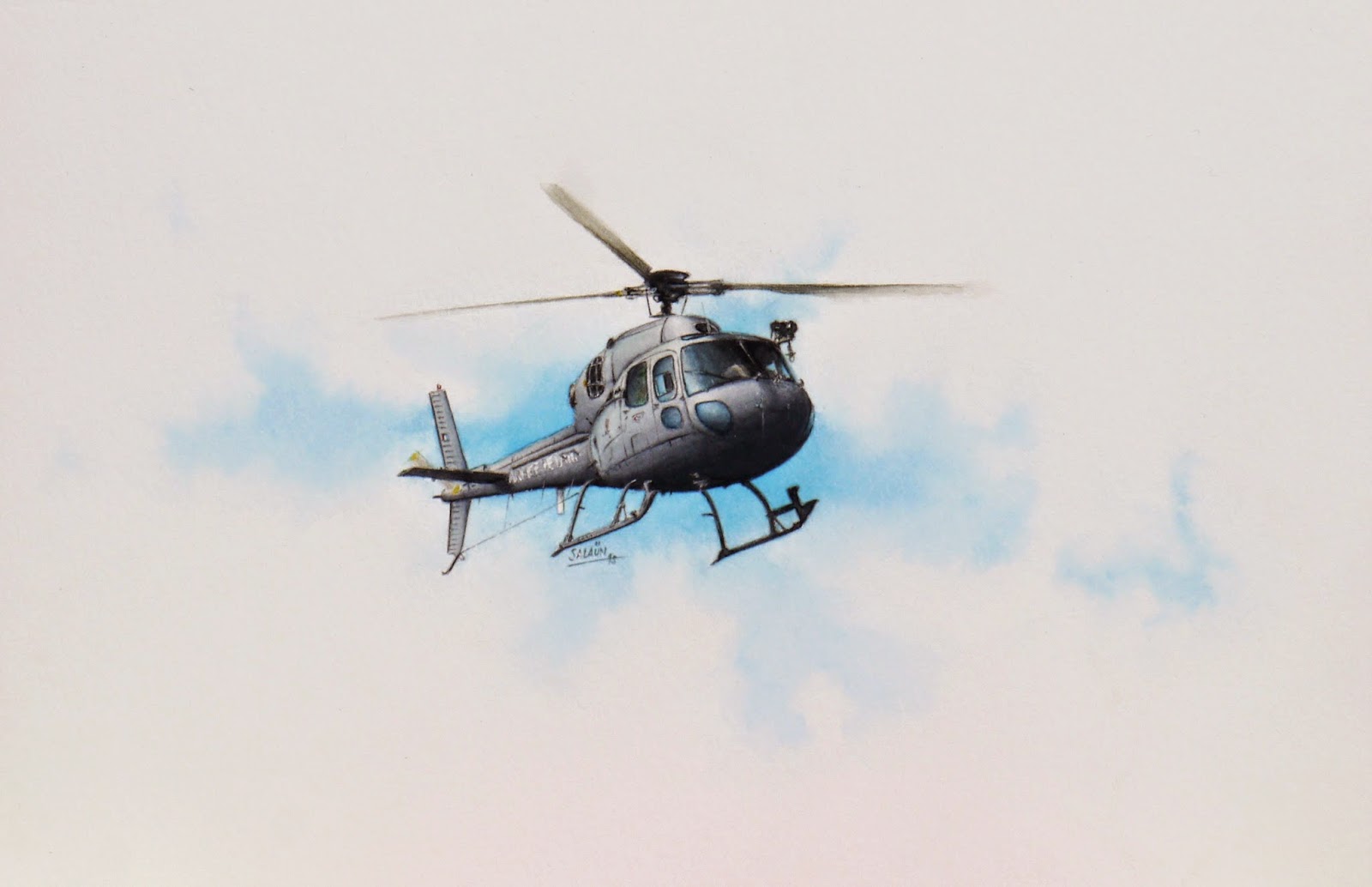 Aquarelle AS 555-AN Fennec EH 05/067 Alpilles