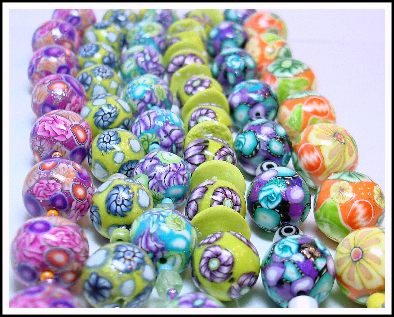 Beadazzle Me Polymer Jewelry Polymer Clay Millifiore Round Beads