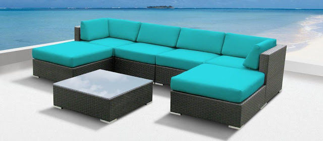 Review Luxxella Outdoor Patio Wicker MALLINA Sofa Sectional Furniture 7pc