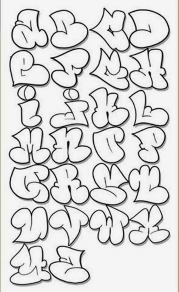 Graffiti Writing Alphabet Bubble Letters