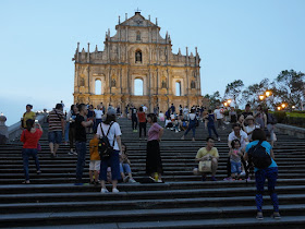 Ruins of St. Paul's in Macau in the early evening