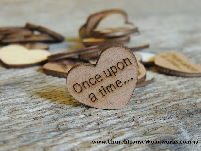 Once Upon A Time Wood Heart Confetti For Rustic Weddings, Barn Weddings, Country Weddings, Farm Weddings, Wood Weddings, Forest Weddings