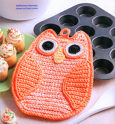 Crochet colorful owl Potholder pattern