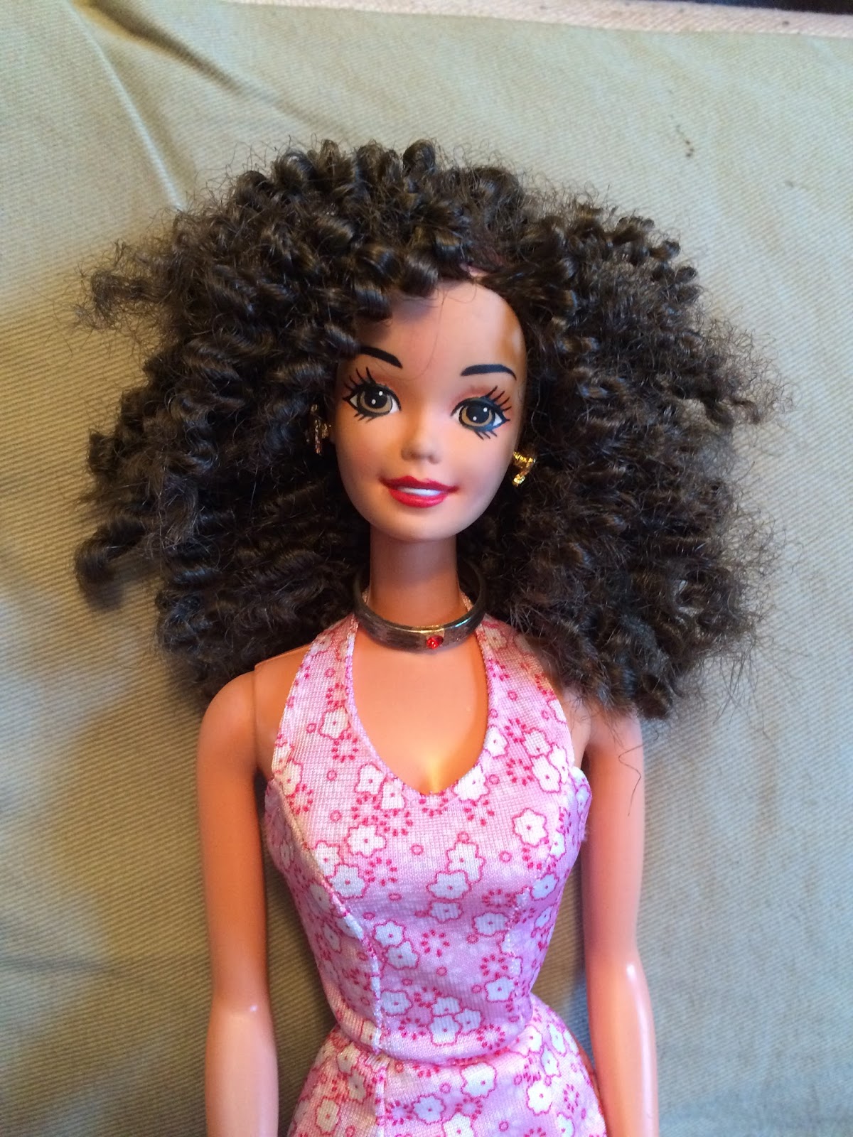 Lydia loves Crafts Doll Hairdressing new colour and curls!