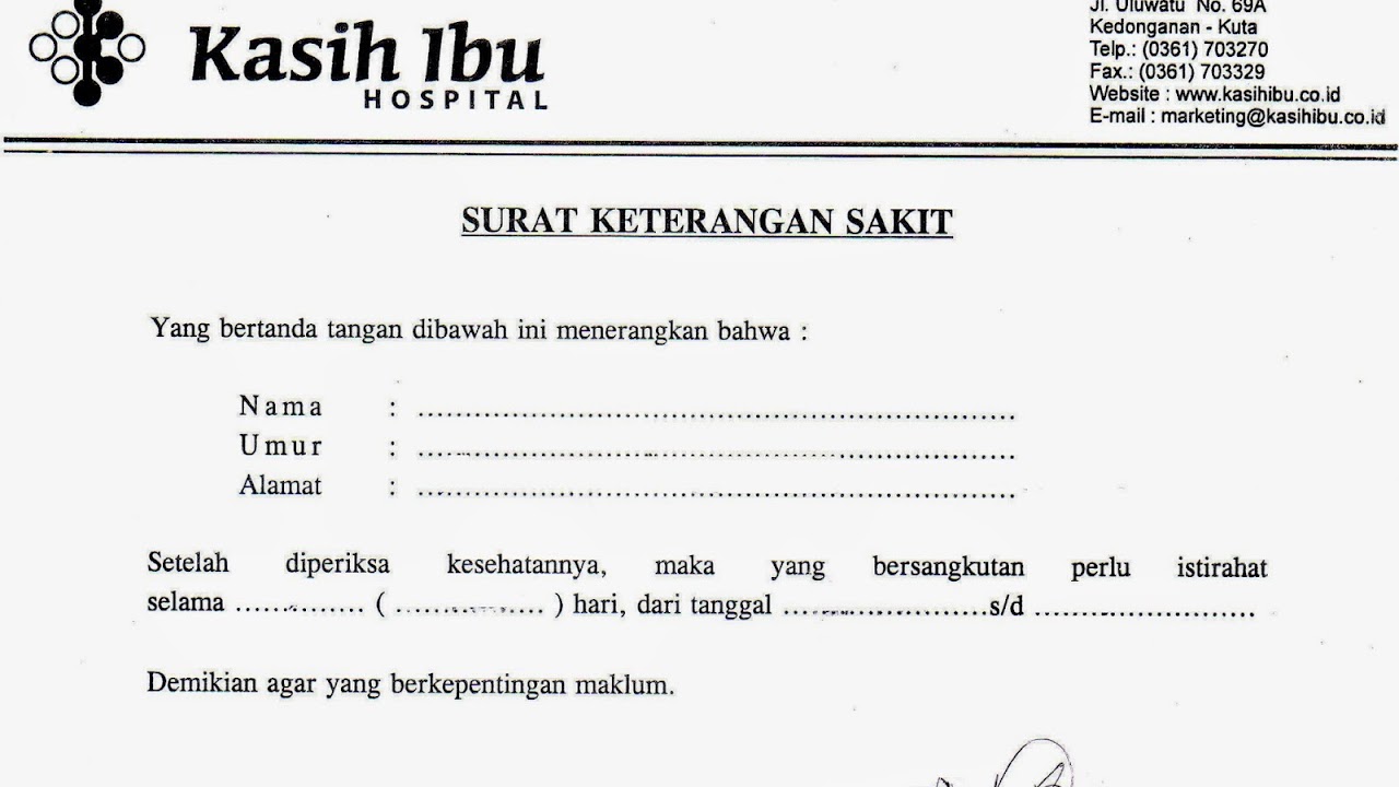 Contoh Surat Keterangan Sakit Jiwa Dari Dokter Nusagates