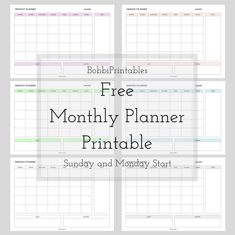 Simple Monthly Planner Printable