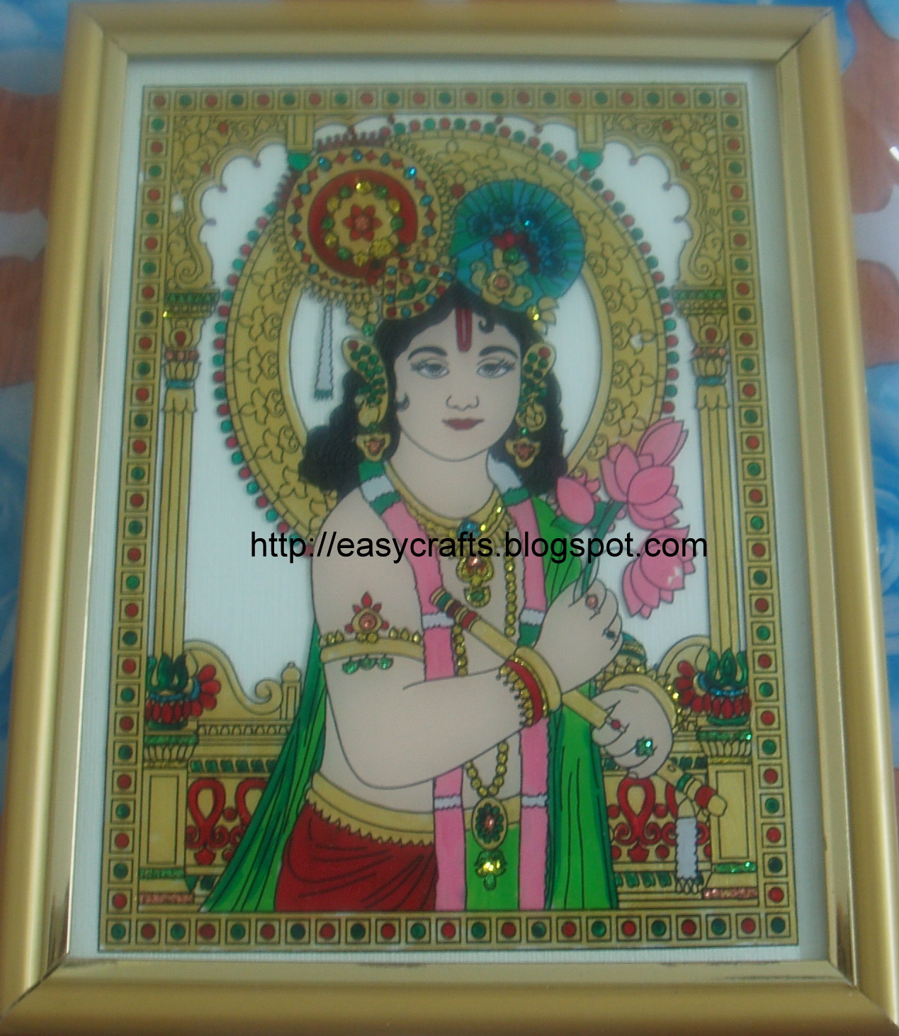 Easy Crafts Explore your creativity Tanjore glass painting Krishna