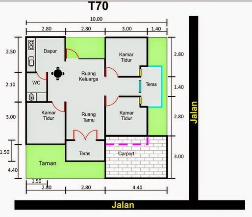 Inspirasi Gambar Denah Rumah Type 80 Menarik 2