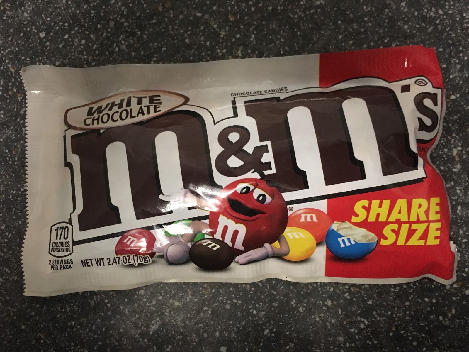 m&m white chocolate share size