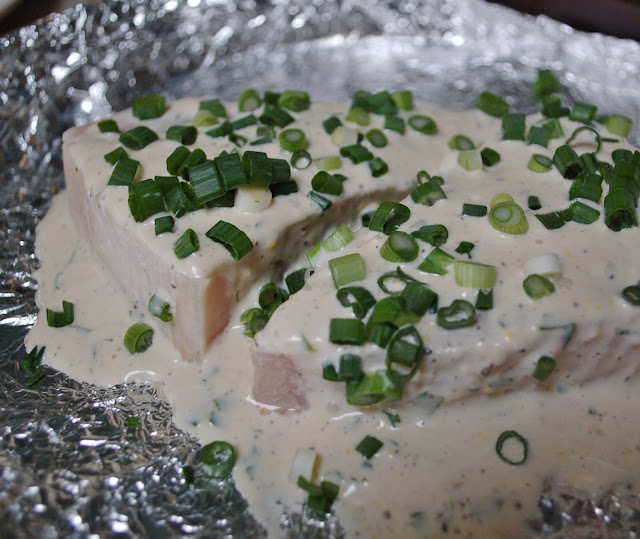 The Spice Garden Roasted Swordfish with Ina's Caesar Dressing Sauce