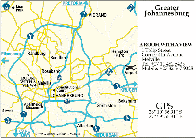 Mapa da grande Joanesburgo