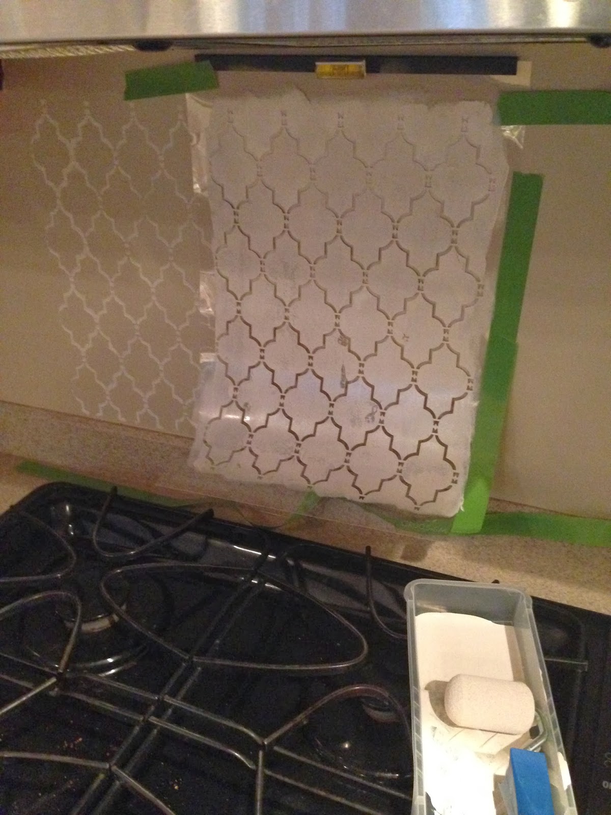 Stenciled Kitchen Backsplash How To Stencil A Kitchen Backsplash