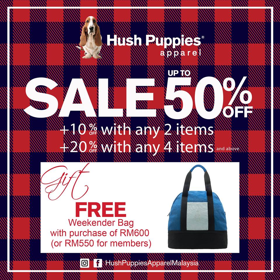 Hush Puppies Apparel 服饰50折扣优惠