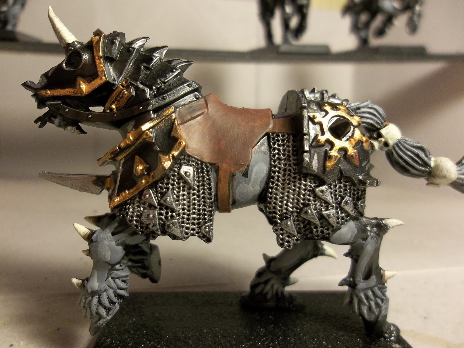 Dark Artisan Painting WIP Chaos Knights (just the horses though)