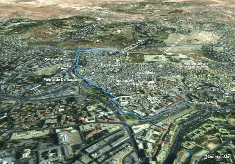 Route in the ramparts of Jerusalem