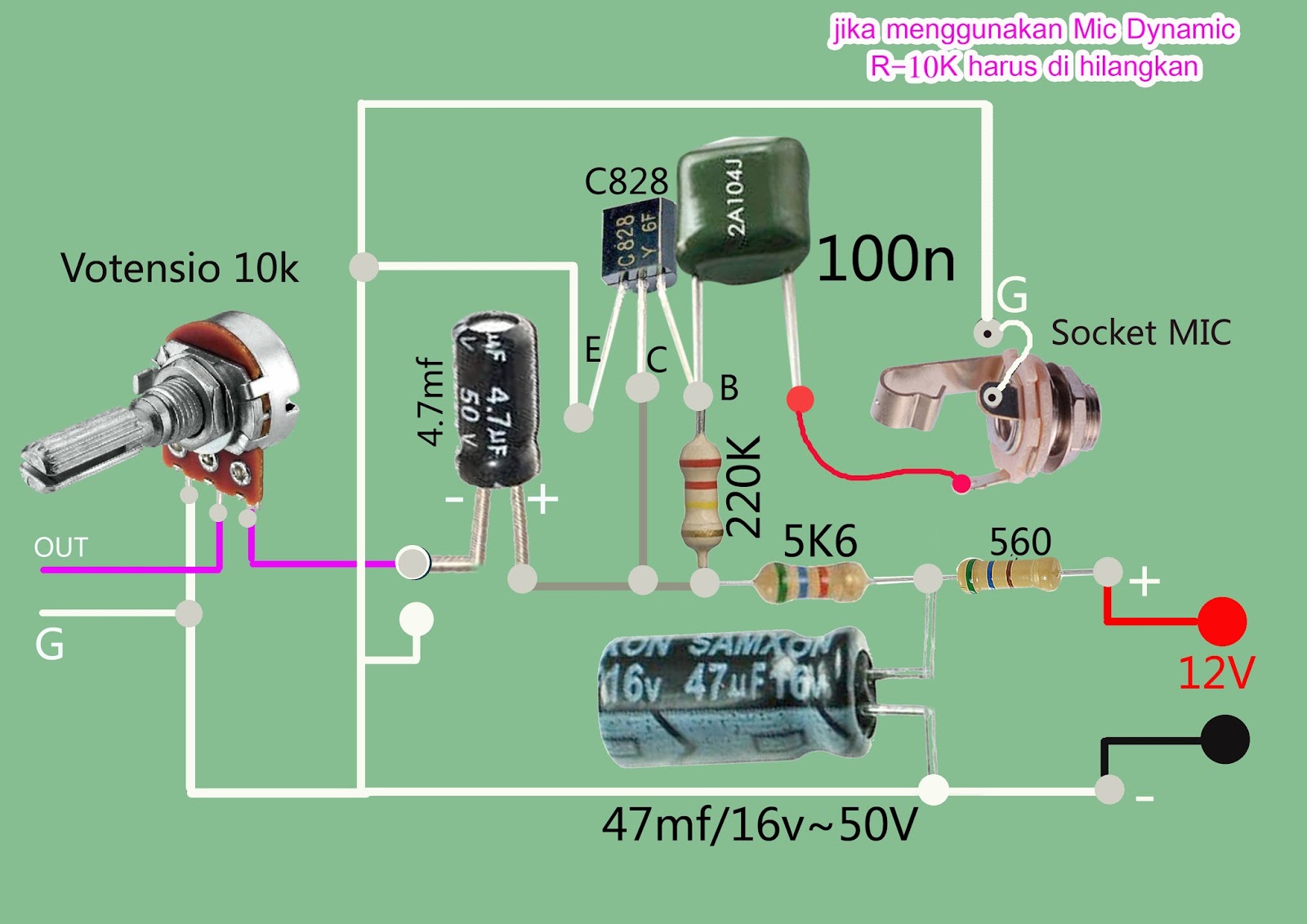 Untuk Pemula For Beginer Membuat Preamp Mic Untuk Ampli