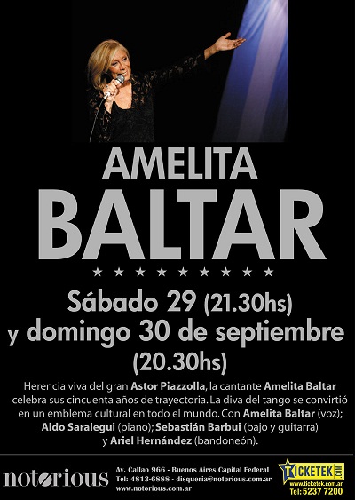 Teatros Argentinos Amelita Baltar en Notorious