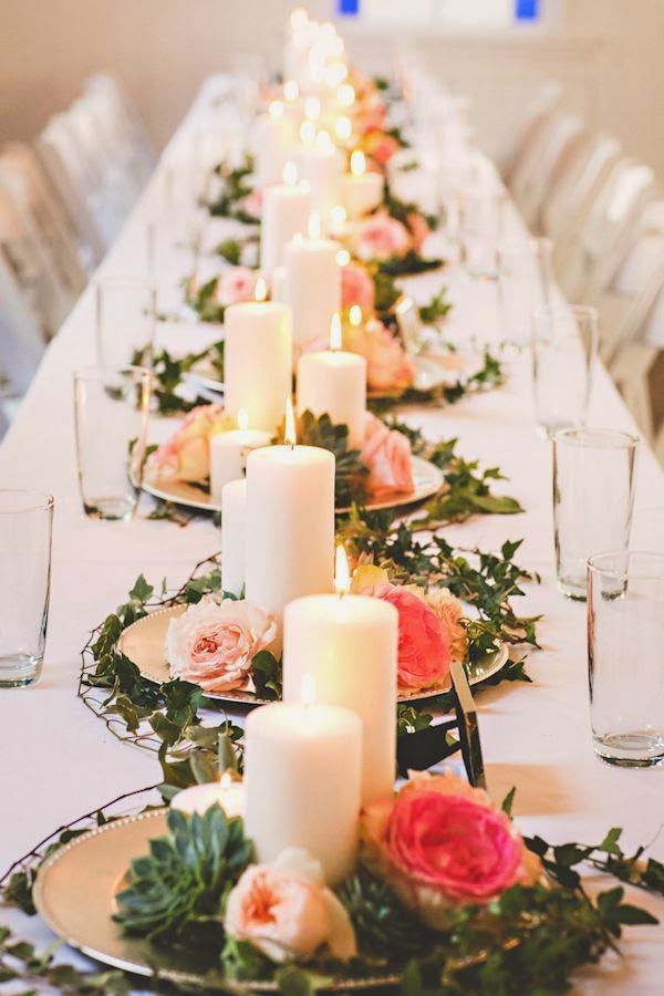 centros de mesa para bodas con velas