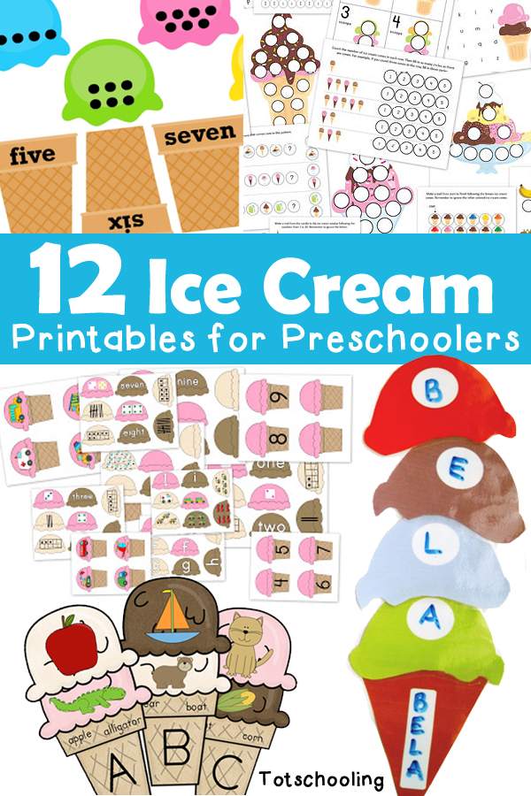 12 Ice Cream Printables for Preschoolers | Totschooling - Toddler