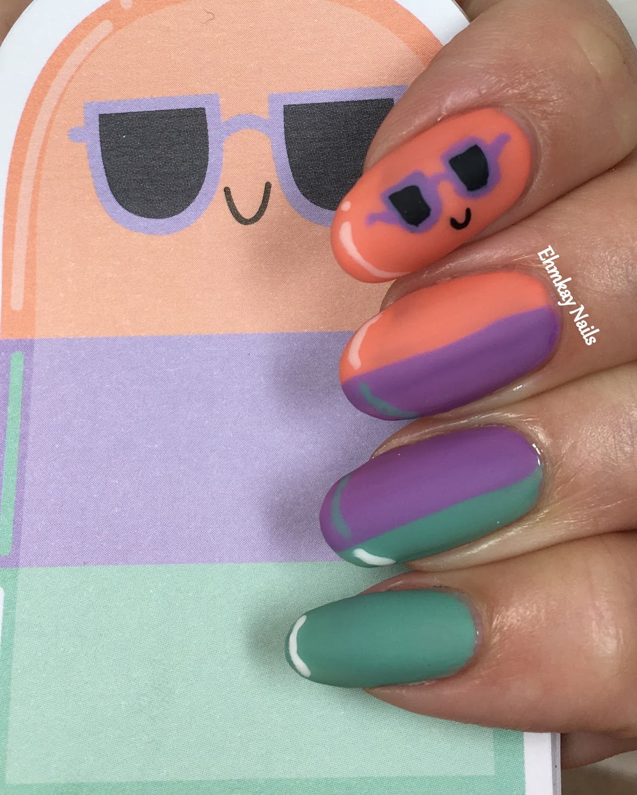 ehmkay nails Target Popsicle Nail Art with Essie Polish