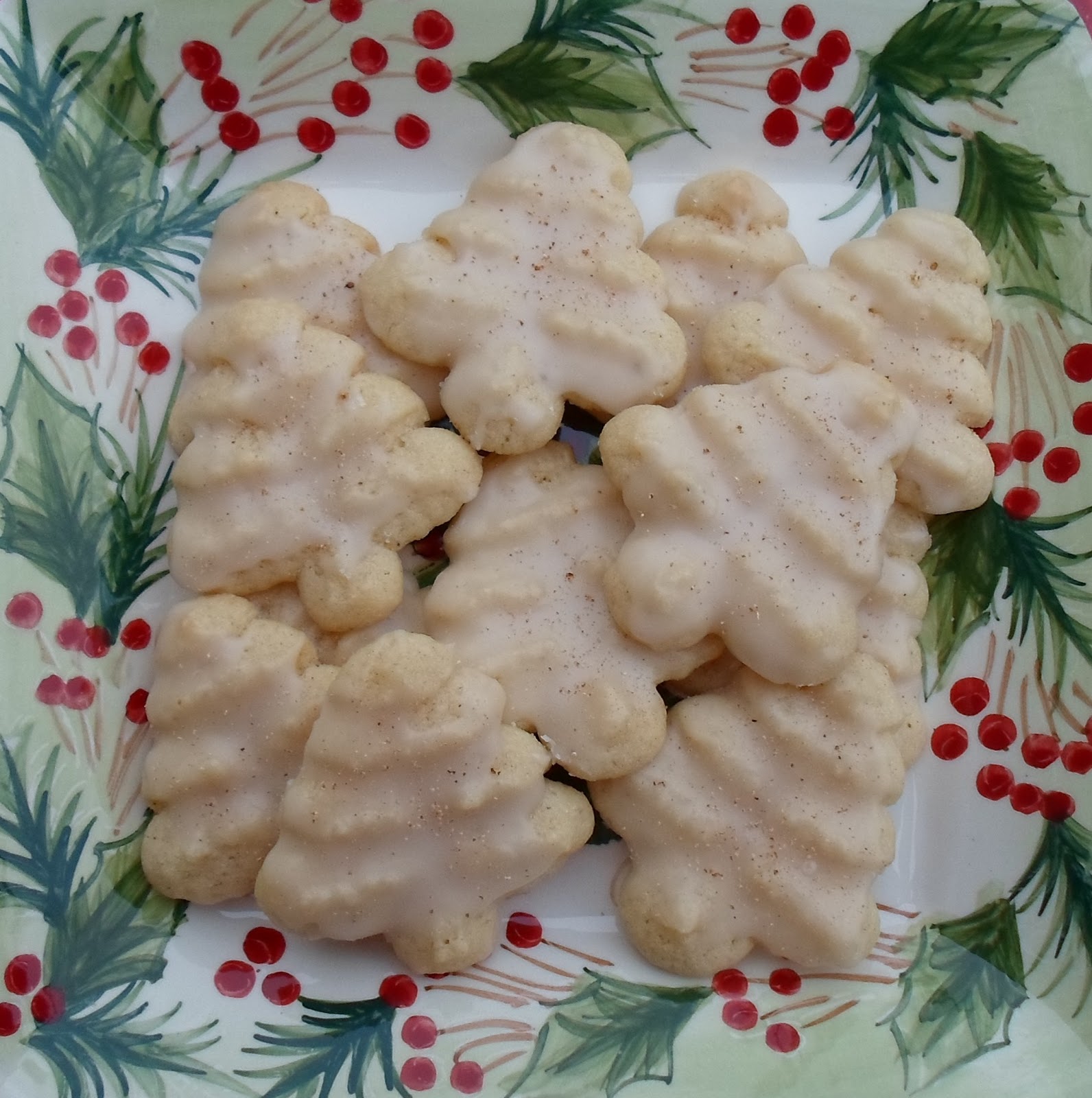 Happier Than A Pig In Mud Egg Nog Glazed Spritz Cookies