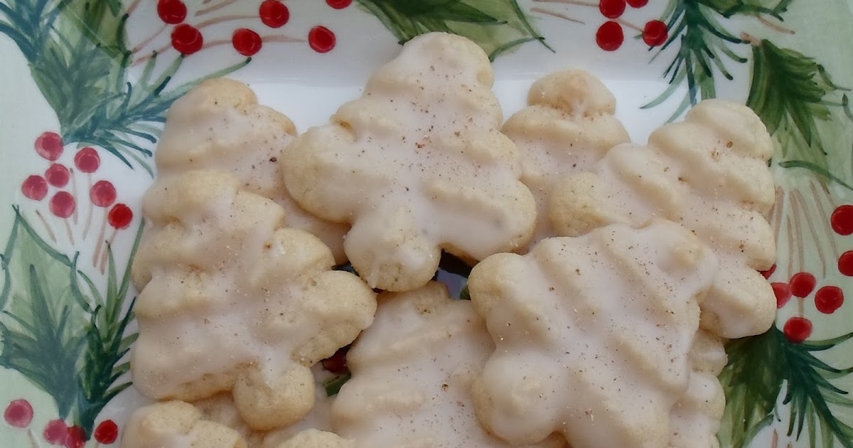 Happier Than A Pig In Mud Egg Nog Glazed Spritz Cookies
