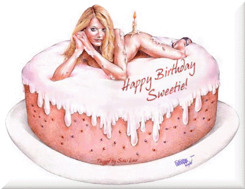 Nude sexy hot girl with birthday cake - Nude gallery