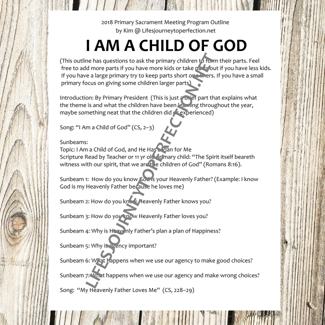 Lds Sacrament Meeting Program Template