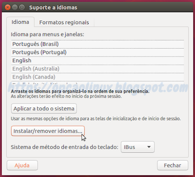 Idiomas instalados Idiomas instalados
