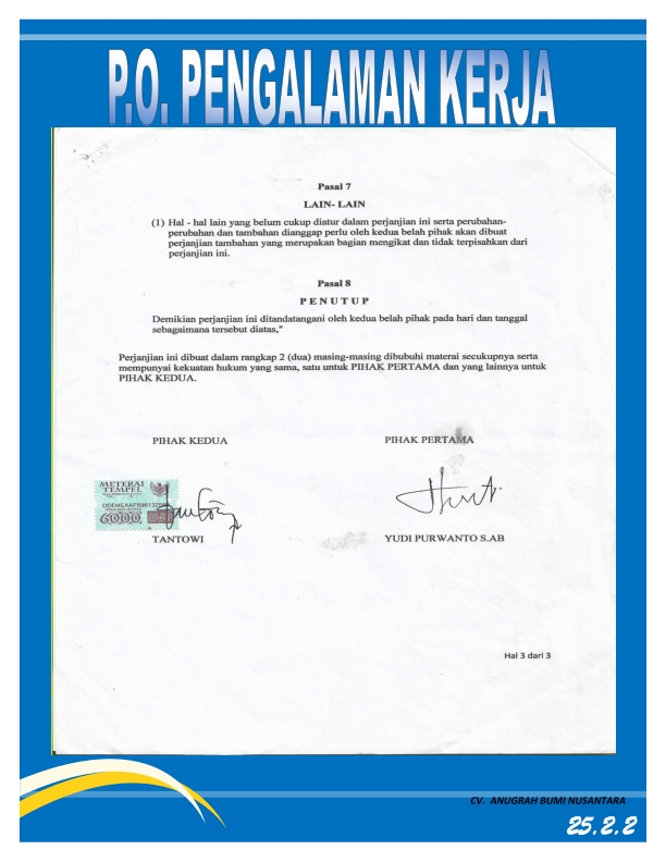 CV. ANUGRAH BUMI NUSANTARA COMPANY PROFIL CV. ANUGRAH