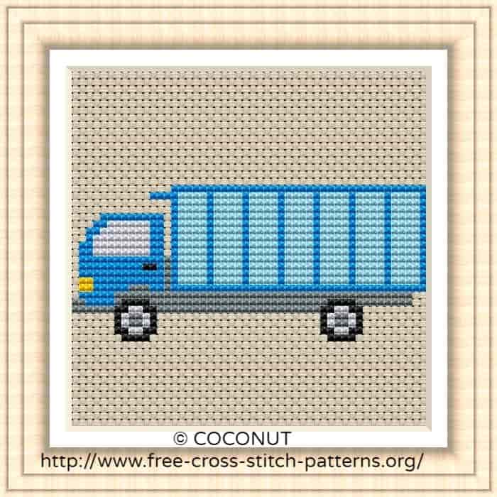 Truck, Free and easy printable cross stitch pattern Free cross stitch