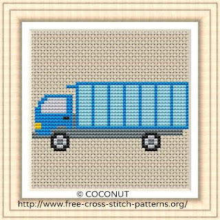 Truck, Free and easy printable cross stitch pattern