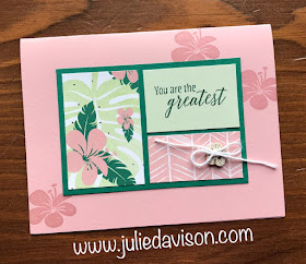 Stampin' Up! 1 Layout, 5 Cards ~ Weekend Card Challenge ~ Card Layout ~ 2018-2019 Annual Catalog ~ Tropical Chic, Tropical Escape Designer Paper ~ www.juliedavison.com