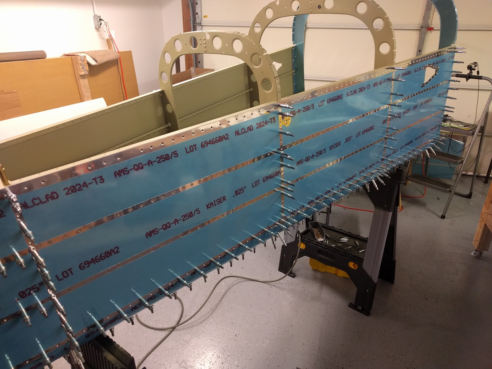 Damazio family's RV10 project Tailcone riveting progress