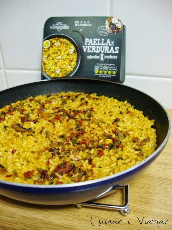 Paella de 6 verduras. Trevijano. Productos deshidratados. Cocina