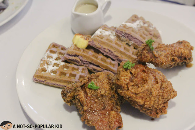 Soy Ginger Glazed Chicken and Ube Waffles