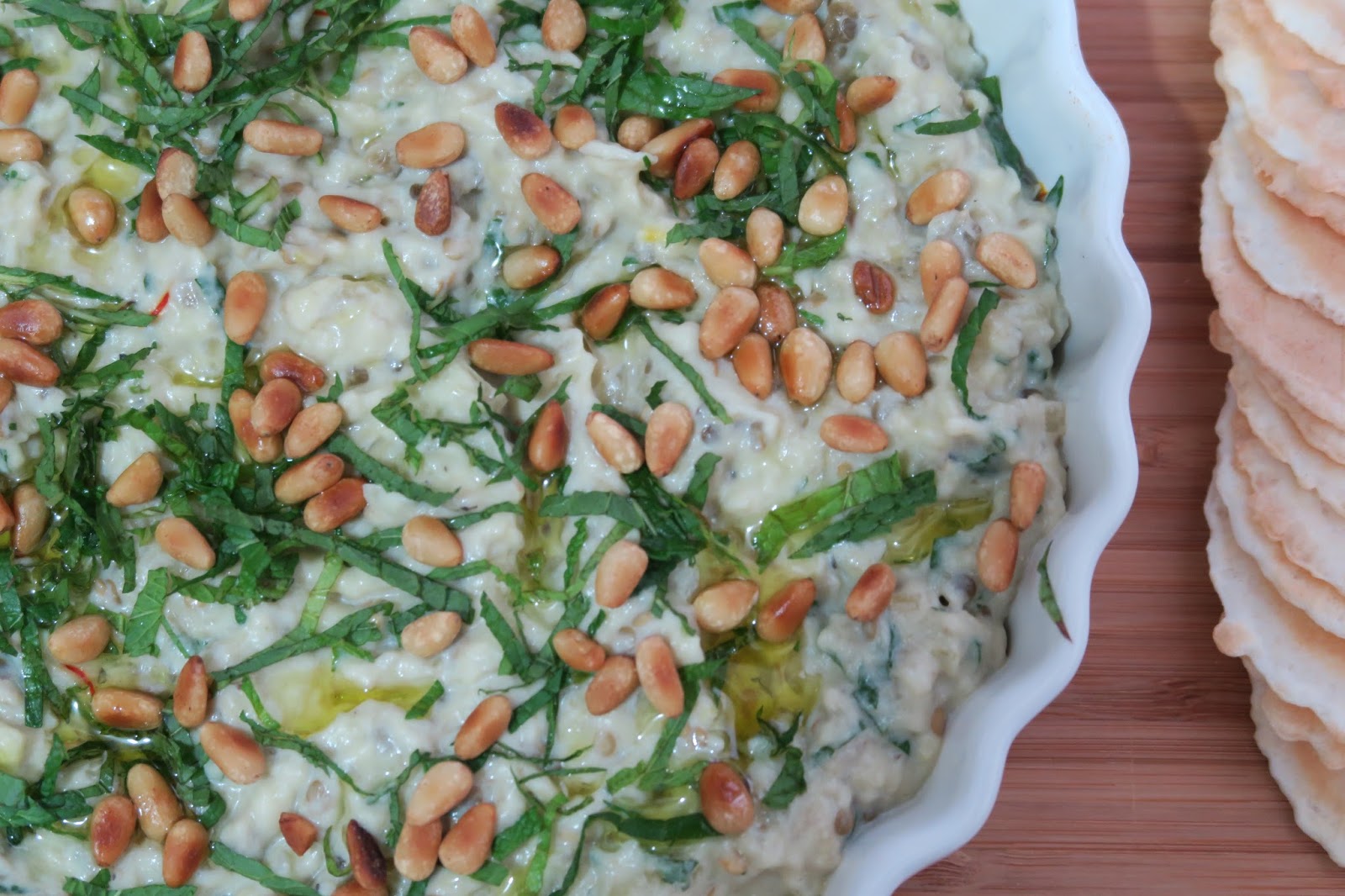 salt sugar & i eggplant, mint & yoghurt dip from Feast by Nigella Lawson.