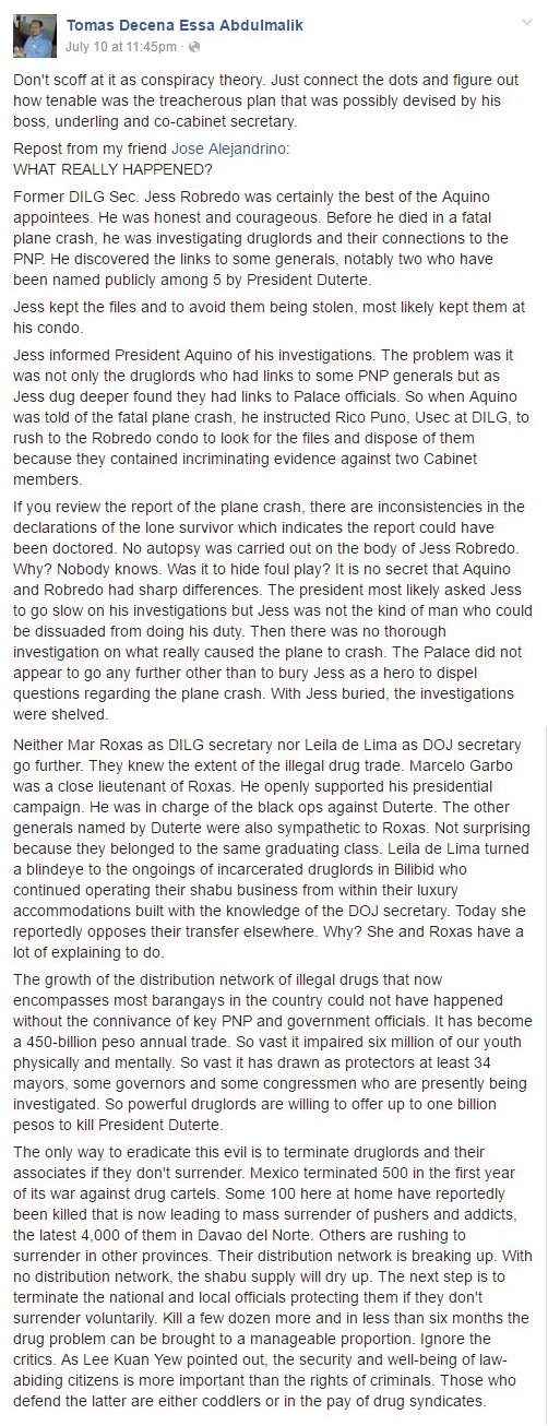 Jesse Robredo's Death Is Not An Accident, He Was Killed After Knowing ...