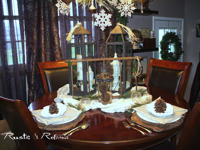 Rustic christmas tablescape 