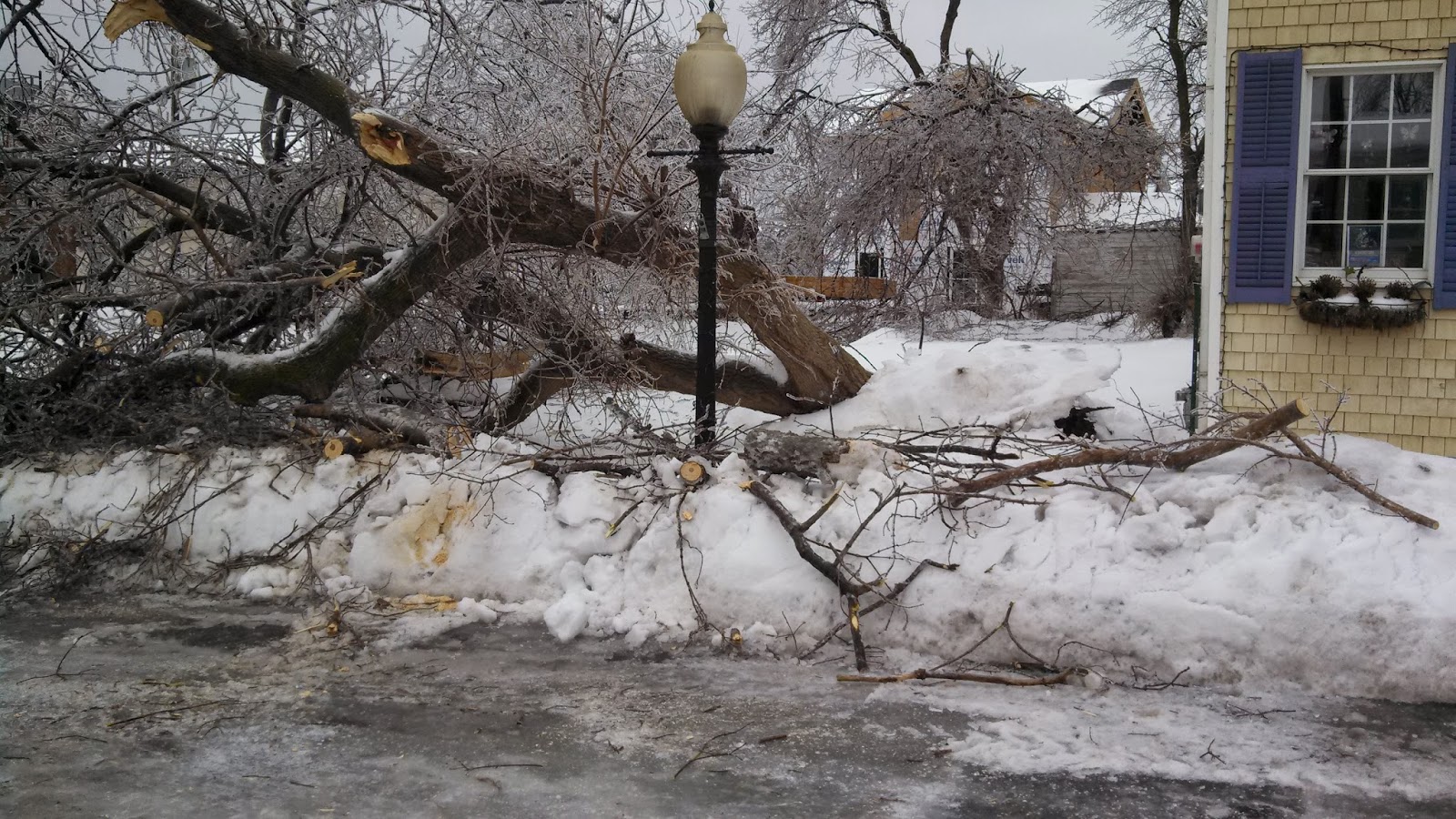 PANDORA'S BOX OF ROCKS Pictures Sackets Harbor NY Ice storm