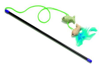 DONGKER Bacchetta Interattivi Per Gatti,Giocattoli Bacchette Retrattile Per Cannetta Da Pesca Per Gatto Ridurre La Noia (Non Incluso Ricambio Piume - 12