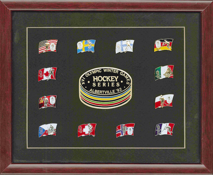 Olympic Hockey Pins 1992 Generic Participating Hockey Nations Pin Set