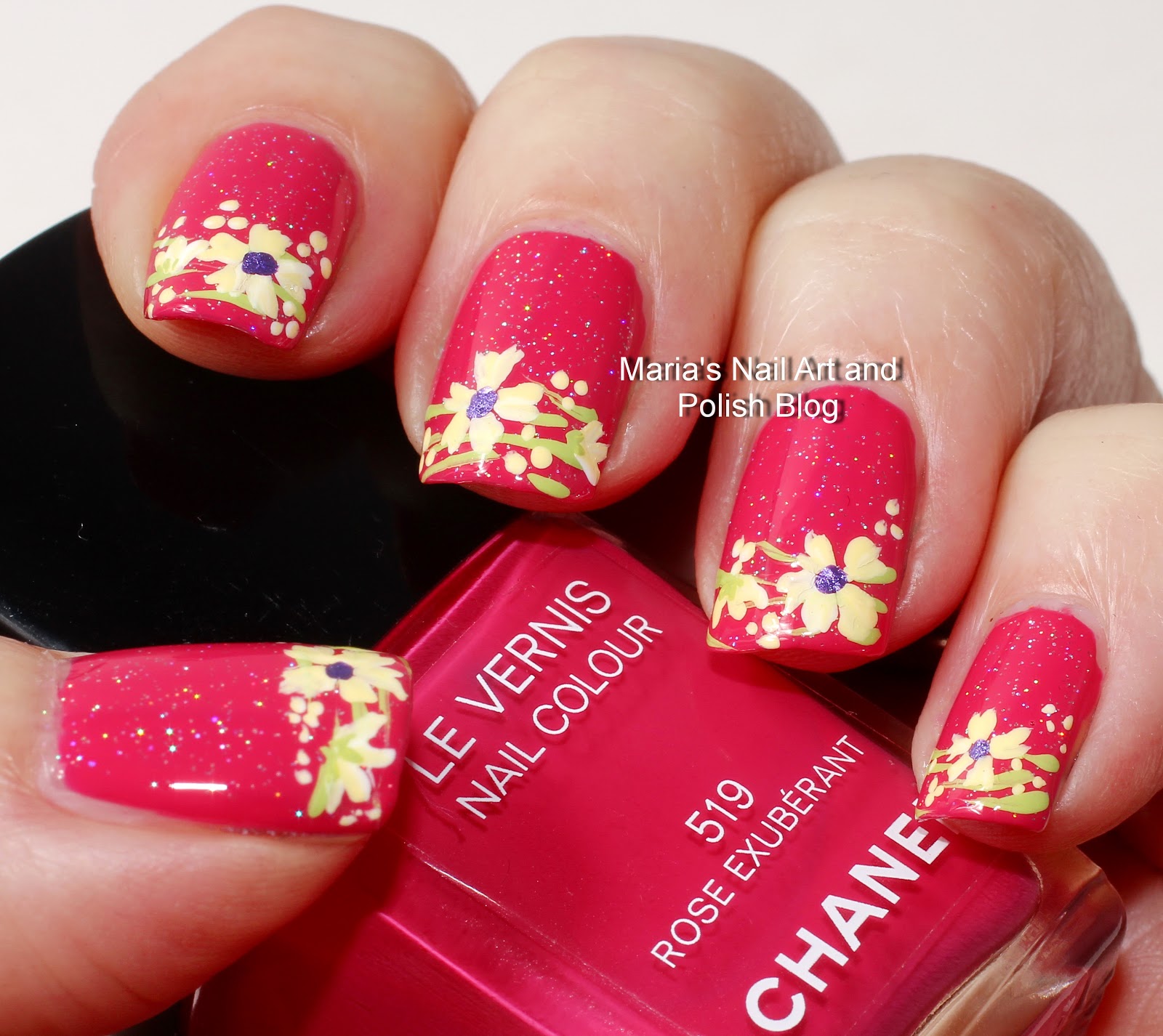 Marias Nail Art and Polish Blog: Exuberant floral French nail art